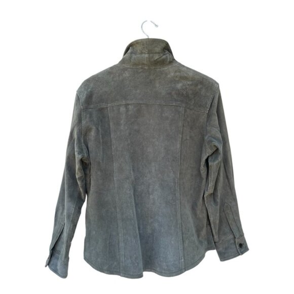 A.M. I. Vintage Women's Green Leather Shacket Button Down Shirt Sz Large - Picture 3 of 12